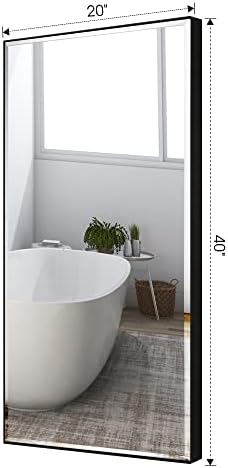 20x40 Inch Black Beveled Mirror for Bathroom 1