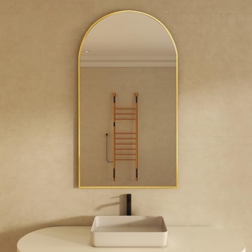 Arched Oval Mirror with Aluminum Frame - 40x60CM