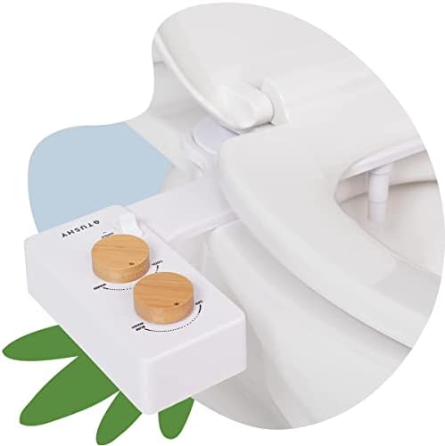 TUSHY Spa Bamboo Premium Bidet and Coconut Husk Toilet Brush Bundle