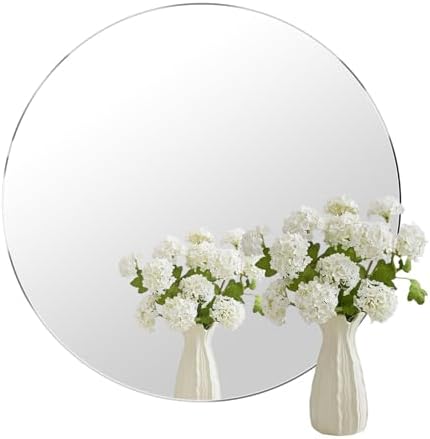 20 Inch Round Wall Mirror with HD Glass and Adhesive Tape