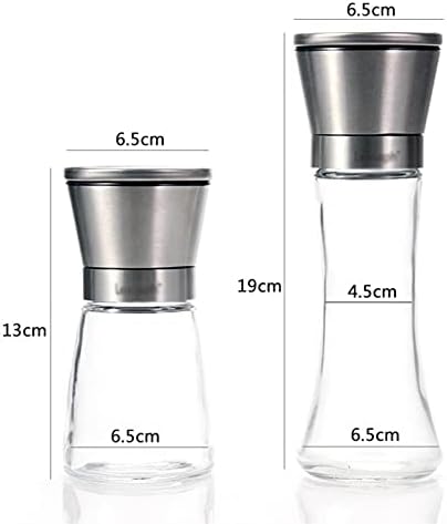 JAJKAFCL Pepper Salt Grinder Set of 2 Adjustable Coarseness