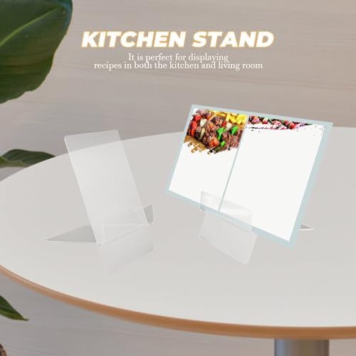 HOLIDYOYO Adjustable Acrylic Cookbook Stand for Kitchen and Home Use