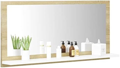 Modern Minimalist Wall Mirror with Wooden Frame 315x146