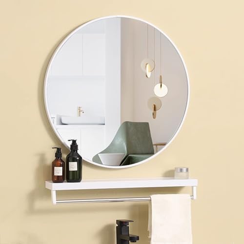 Round Bathroom Mirror with Aluminum Frame 40x40cm