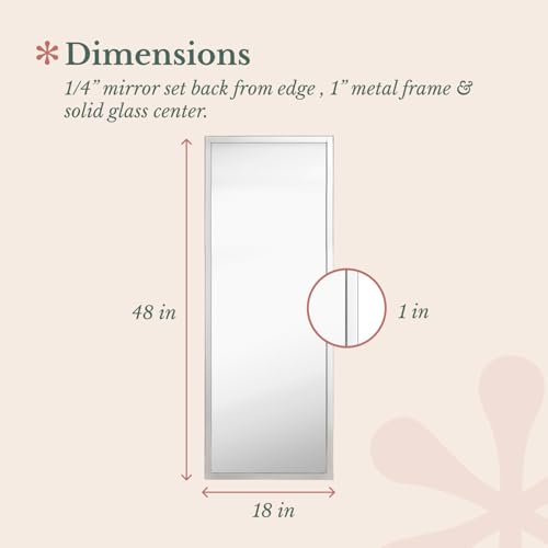 Hamilton Hills 18x48 Brushed Silver Mirror Wall Mount Industrial Style