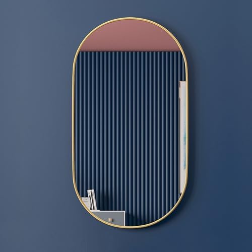 DELURA Gold Oval Mirror - Black 40x60cm