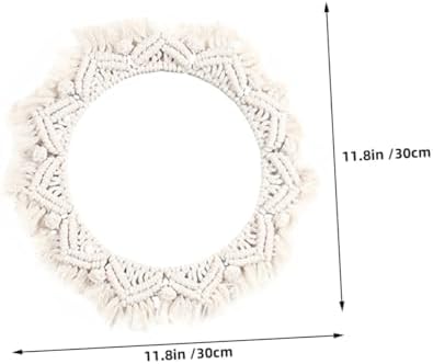 Alipis Beige Woven Wall Mirror for Bedroom and Bathroom