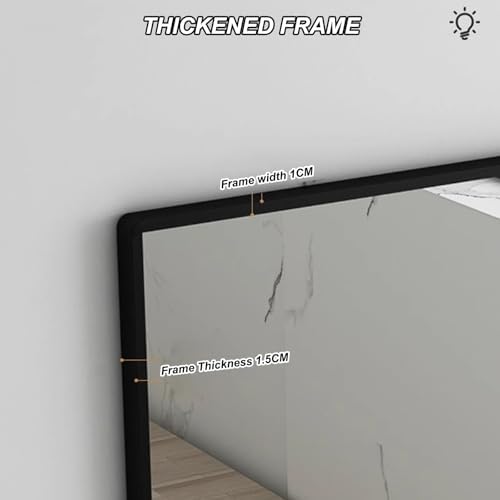Modern Bathroom Vanity Mirror with Metal Frame Black 20 Inch