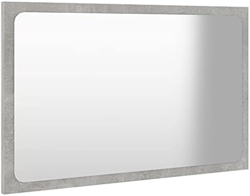 Concrete Gray Wall Mirror 236x146 Inches Engineered Wood