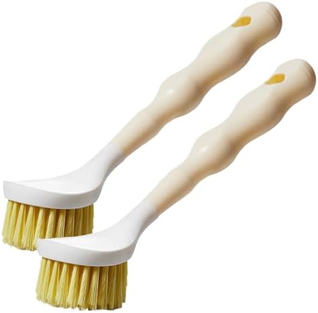 2 Pack Wok Brush and Cast Iron Brush for Kitchen Cleaning Khaki