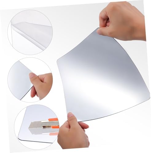 Mobestech 4 Pack Self-Adhesive Vanity Mirror Tiles Black 20x20cm