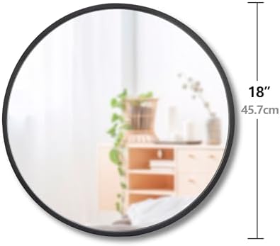 Zeny 18 Inch Round Wall Mirror with Black Frame 1