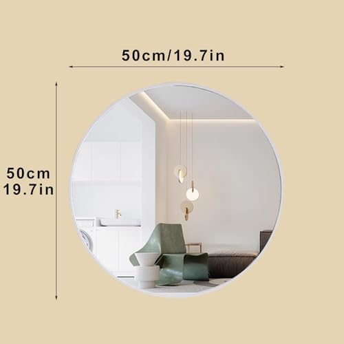 ZPRYZHD 50cm Round Wall Mirror with Shatterproof Glass