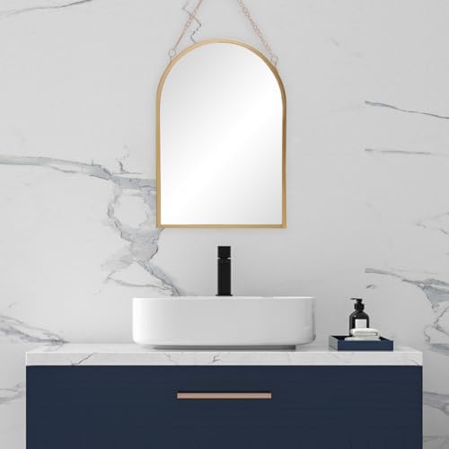 EUBUY Hanging Mirror with Strap and Frame