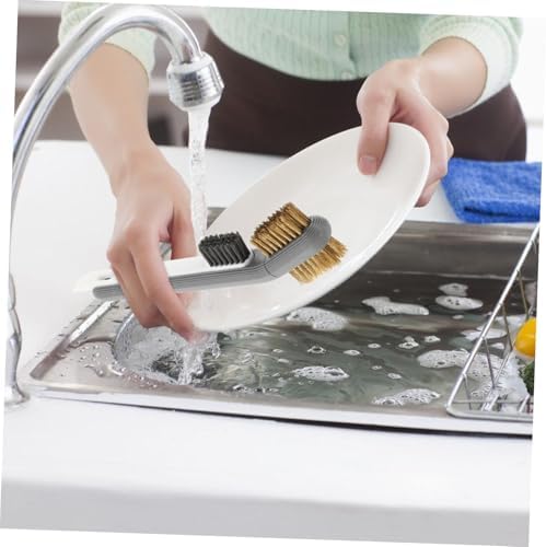 Levemolo 3-in-1 Kitchen Oil Cleaning Brush with Metal Scraper