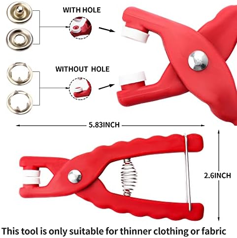 BIOUU 100 Sets Metal Snaps Buttons with Pliers Tool Kit