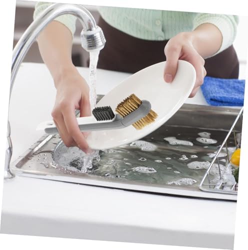 MERRYHAPY Stainless Steel Kitchen Cleaner Brush with Scraper Rotating Crevice Tool