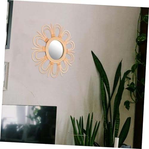 TOVINANNA 1Pc Circular Rattan Wall Mirror
