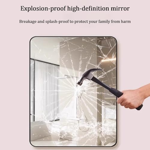 Simple HD White Bathroom Mirror with Aluminum Frame 157 x 236