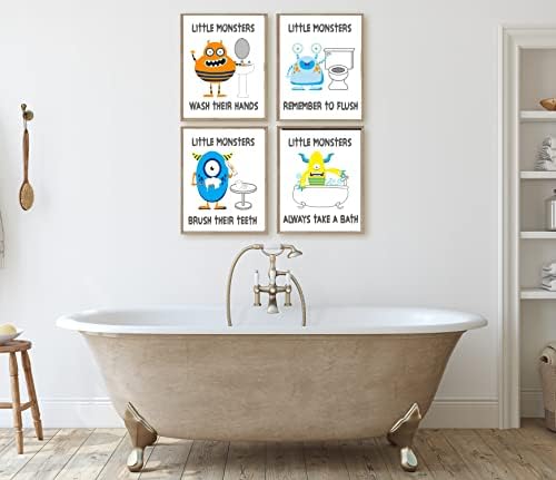 Silly Goose Gifts Fun Monster Wall Art Set of Four
