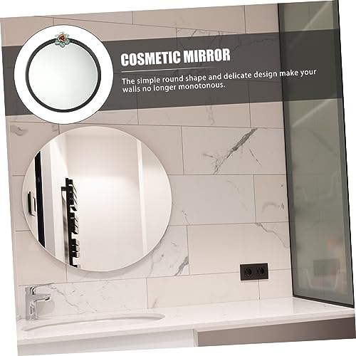 Unomor Nordic Wall Mounted Iron Mirror with Floral Design