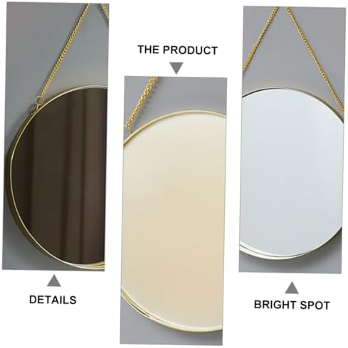 PartyKindom Round Hanging Vanity Mirror for Entryway Bedroom