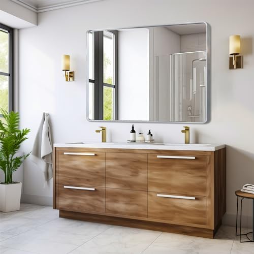 Cenhadam 12x16in Silver Frame Bathroom Mirror for Wall-Mounted Vanity