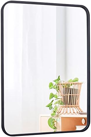 SUPER DEAL 22x30 Inch Black Wall Mirror for Bathroom and Entryway