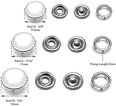 CRAFTMEMORE 20 Sets 12mm Pearl Snaps Fasteners