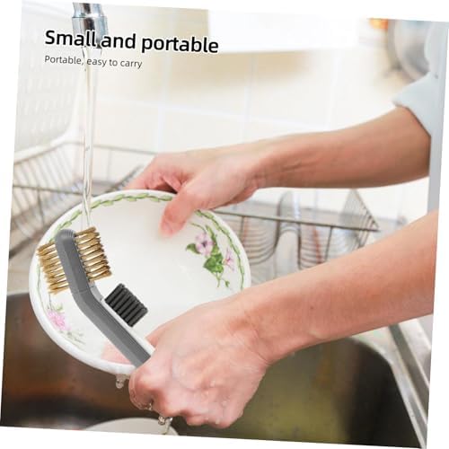 MERRYHAPY Stainless Steel Kitchen Cleaner Brush with Scraper Rotating Crevice Tool