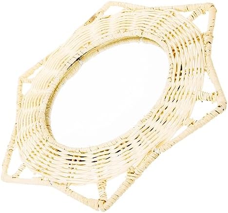 Vaguelly Rattan Wall Hanging Mirror for Bathroom