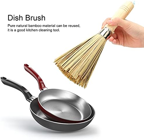 Tomotato Wooden Wok Brush for Kitchen Cleaning