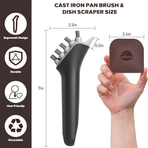 Matscover 2 in 1 Dish Scraper with Cast Iron Brush