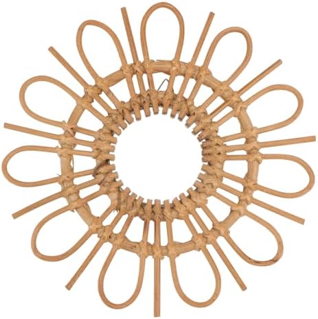 CORHAD Hand-Woven Bamboo Makeup Mirror Wall-Mounted Decorative