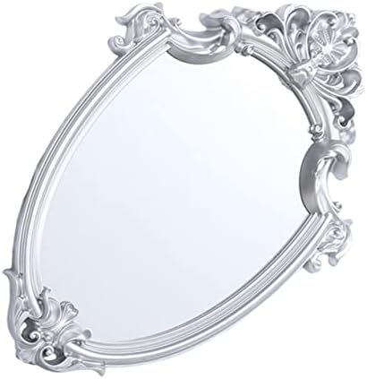 NOLITOY Elegant Embossed Mirror Wall-Mounted Vanity Mirror Luxury Antique Framed