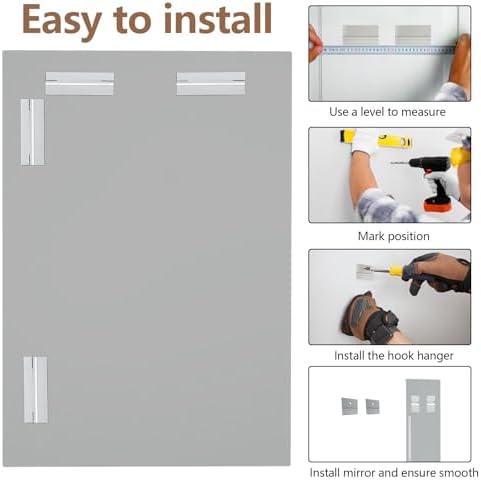 16x20 Frameless Beveled Mirror for Bathroom and Entryway
