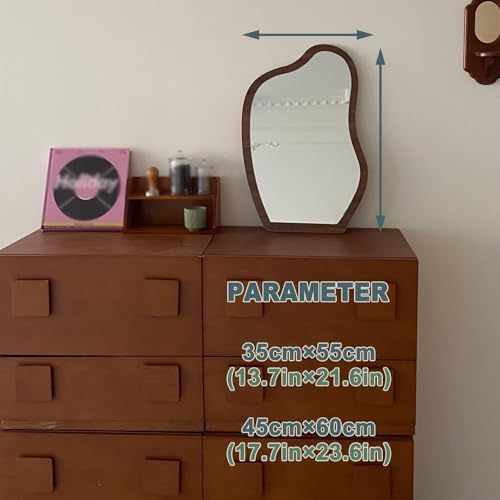 LTSRLL Cloud Shaped Bathroom Mirror with Wooden Frame