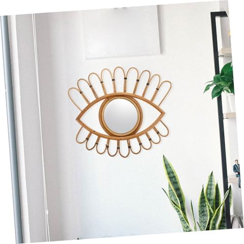 PRETYZOOM Woven Rattan Wall Mirror for Bedroom and Entryway