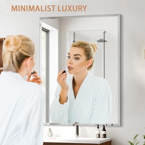 Frameless Mirror 20x26in Shatterproof for Bathroom Vanity