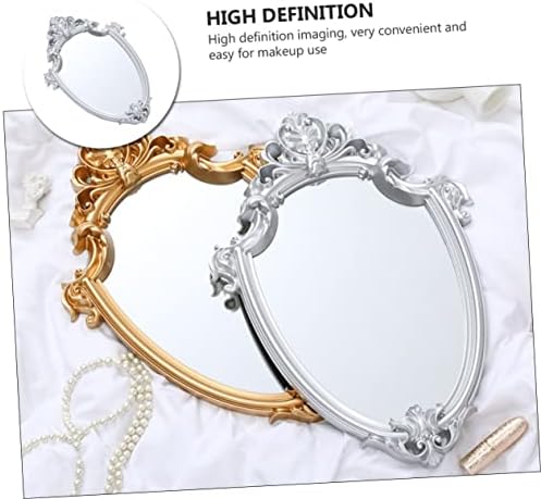 NOLITOY Elegant Embossed Mirror Wall-Mounted Vanity Mirror Luxury Antique Framed