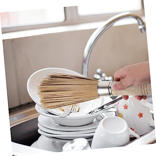 HEALLILY 2PCS Bamboo Cleaning Brush Set for Kitchen
