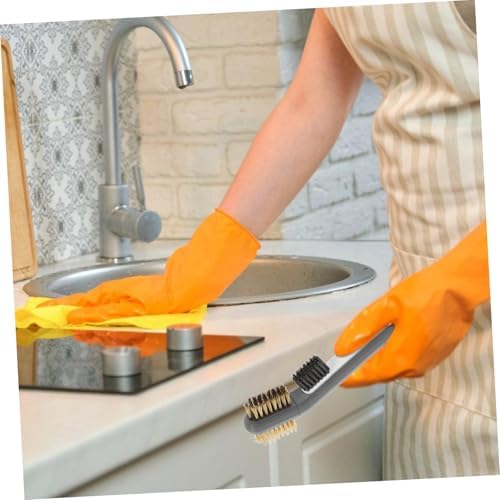 MERRYHAPY Stainless Steel Kitchen Cleaner Brush with Scraper Rotating Crevice Tool