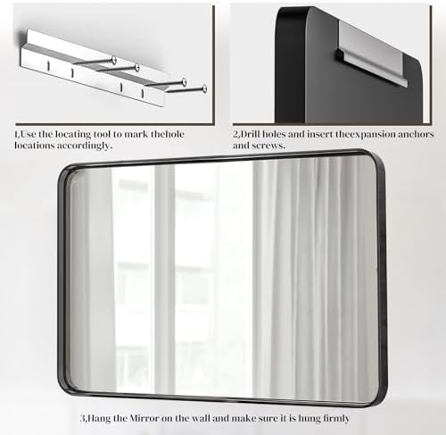 Bed Bath Beyond Glass Mirror 40x30 Inch Matte Black Frame