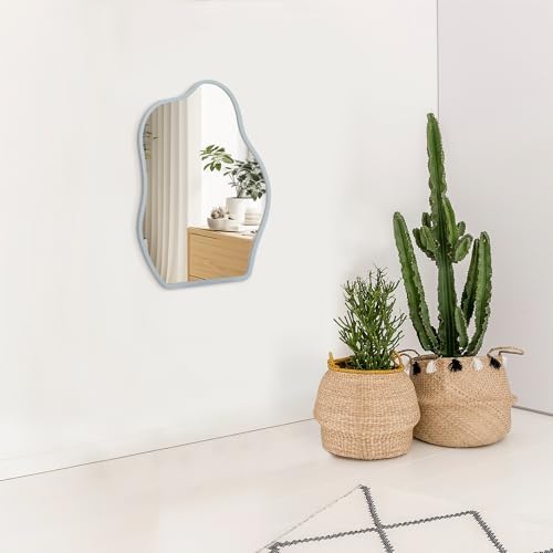 Asymmetrical Wooden Wall Mirror 16x12