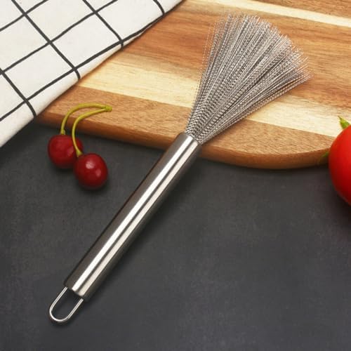 Kichvoe Pan Scrubber with Long Handle for Pots and Cast Iron