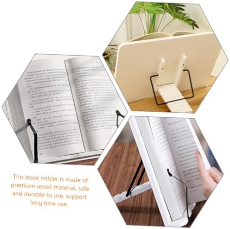 KALLORY Adjustable Wooden Book Display Stand for Textbooks and Cookbooks