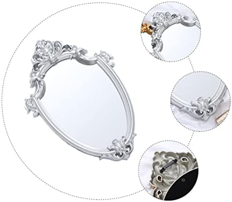 NOLITOY Elegant Embossed Mirror Wall-Mounted Vanity Mirror Luxury Antique Framed