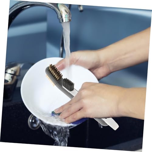 MERRYHAPY Stainless Steel Kitchen Cleaner Brush with Scraper Rotating Crevice Tool
