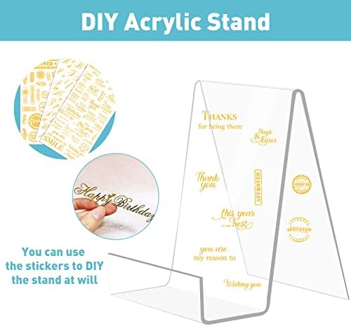 Trophable 4 Pack Clear Acrylic Book Stand for Books Magazines Tablets
