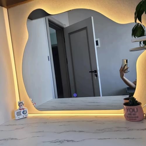 HUQIJU Bathroom Mirror with Lights 40x60cm